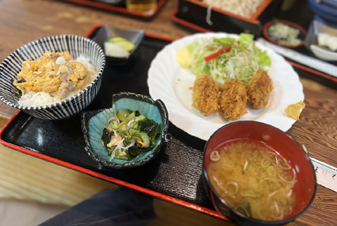 かきフライ定食(一休庵）