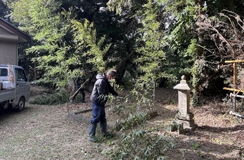 年越し準備(日吉神社）